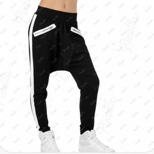 Balera/Weissman Black&White Dropped-Crotch Harem Pants, Hip-Hop Dance, Sz XXL 2X